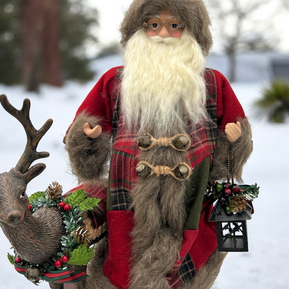 Cracker Barrel 16” Santa with Deer Figurine